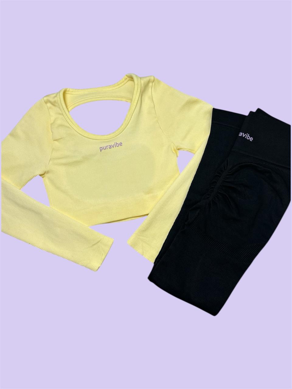 Conjunto licra larga+ top manga larga