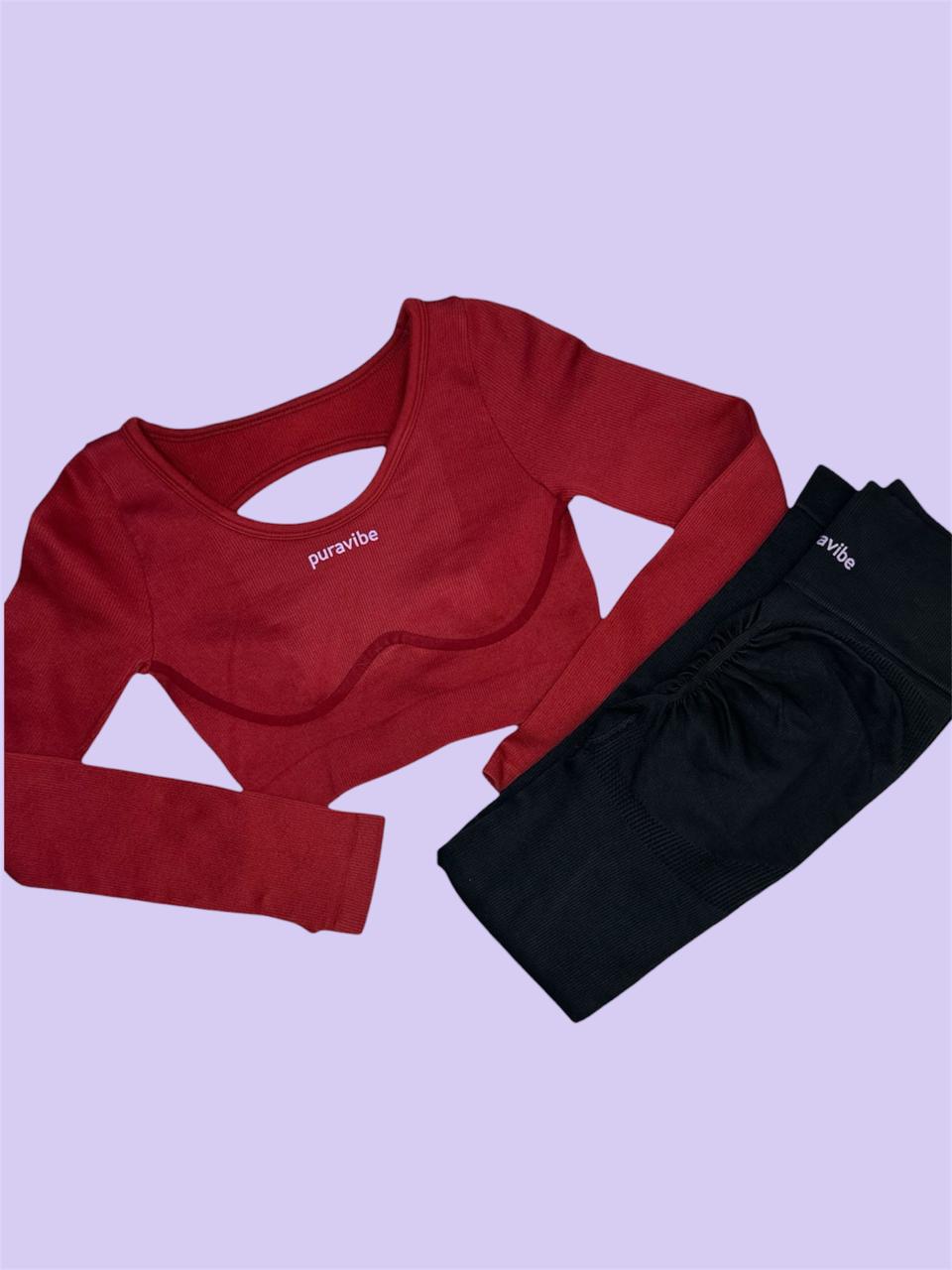 Conjunto licra larga+ top manga larga